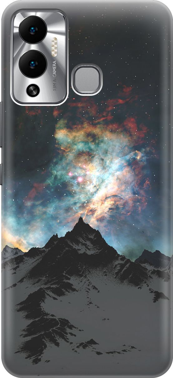 

Чехол на Infinix Hot 12 Play NFC "Горы и звезды", Синий;черный, 14661