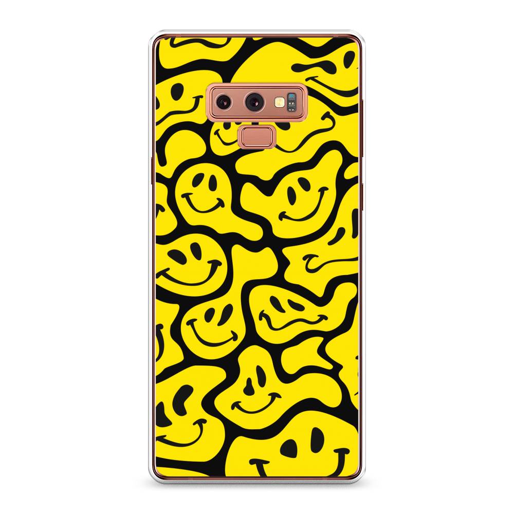 

Чехол на Samsung Galaxy Note 9 "Расплывчатые смайлики желтые", Черный;желтый, 26350-6