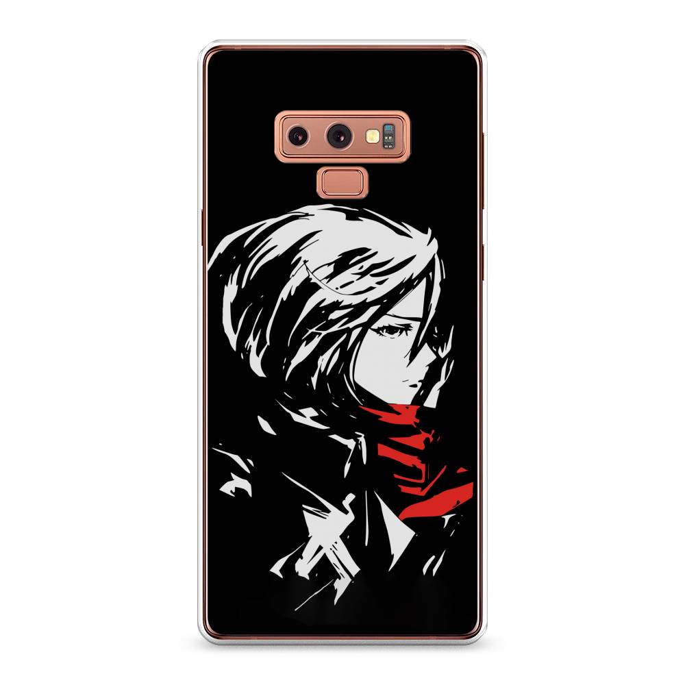 

Чехол на Samsung Galaxy Note 9 "Микаса минимализм", Черный;серый;красный, 26350-4
