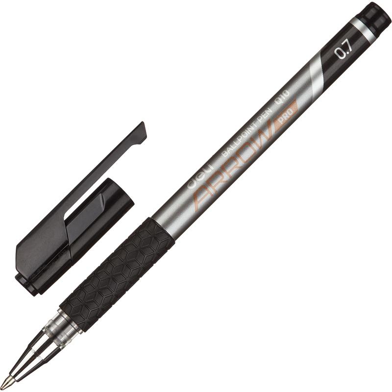 Ручка шариковая неавтоматическая Deli Arrow черная толщина линии 0.35 мм, 1407865