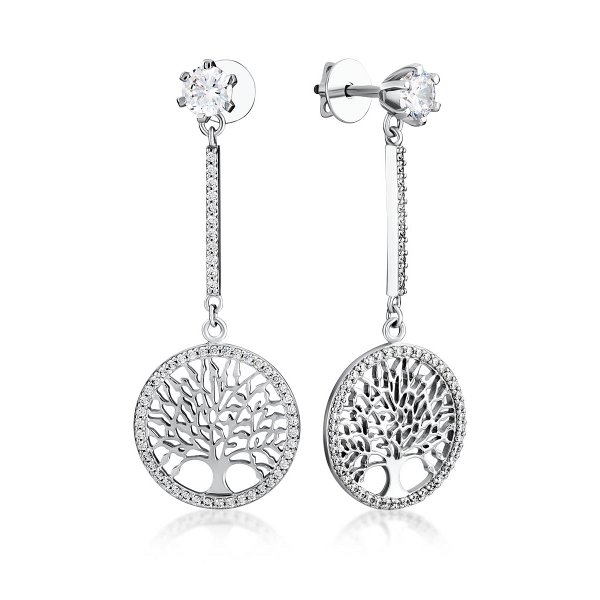 

Серьги подвески из серебра TEO MAORI 83539.1, фианит, 83539.1