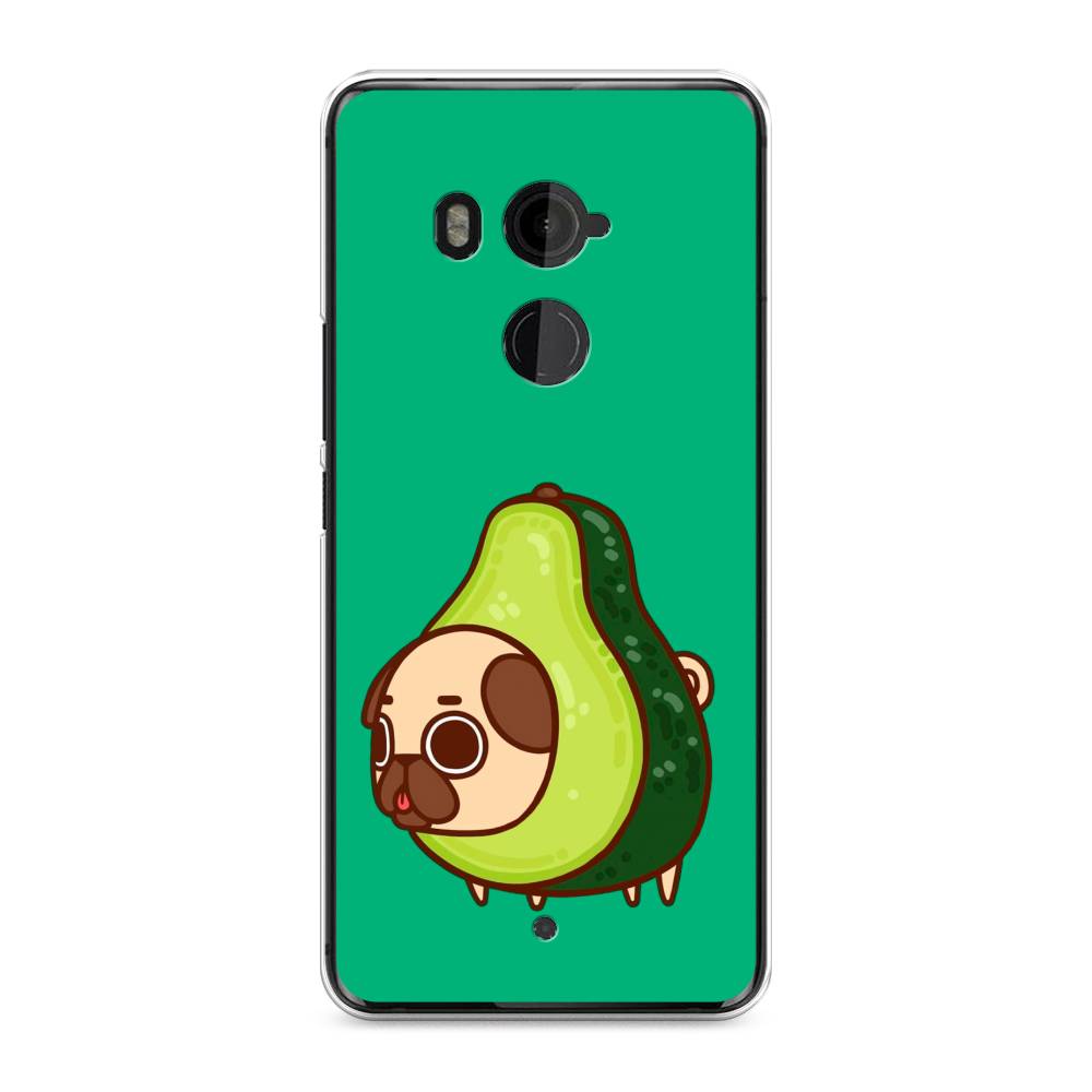 

Чехол на HTC U11 Plus "Мопс авокадик", Зеленый, 102150-1