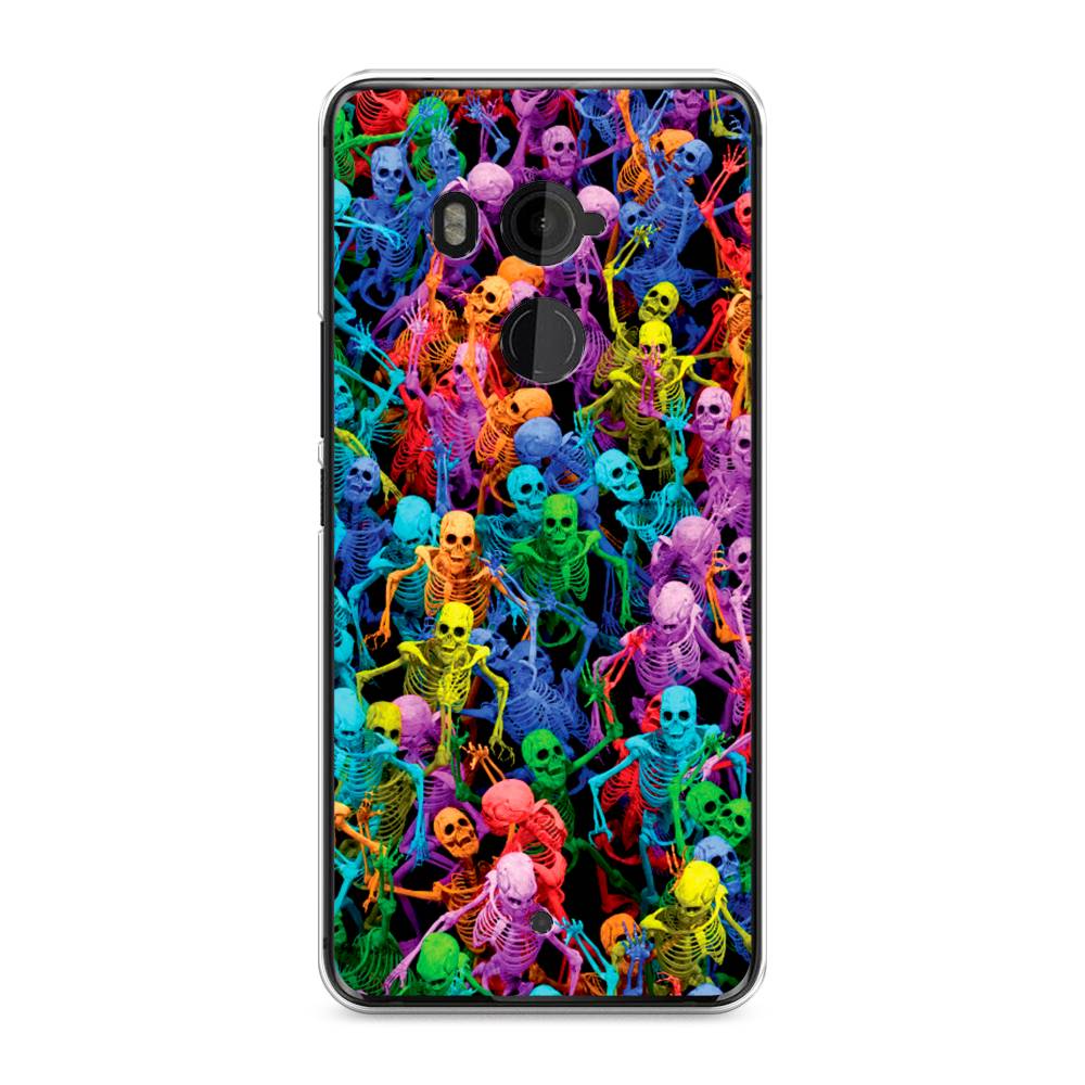 

Чехол на HTC U11 Plus "Вечеринка скелетов", Фиолетовый;желтый;оранжевый, 102150-6