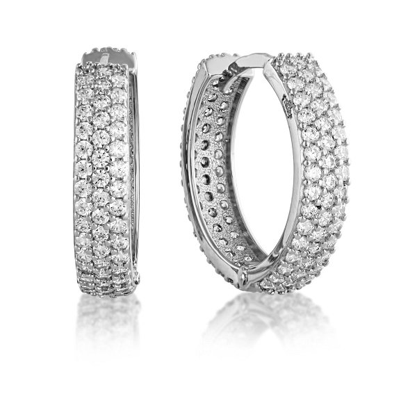 

Серьги конго из серебра TEO MAORI 83310.1, фианит, 83310.1