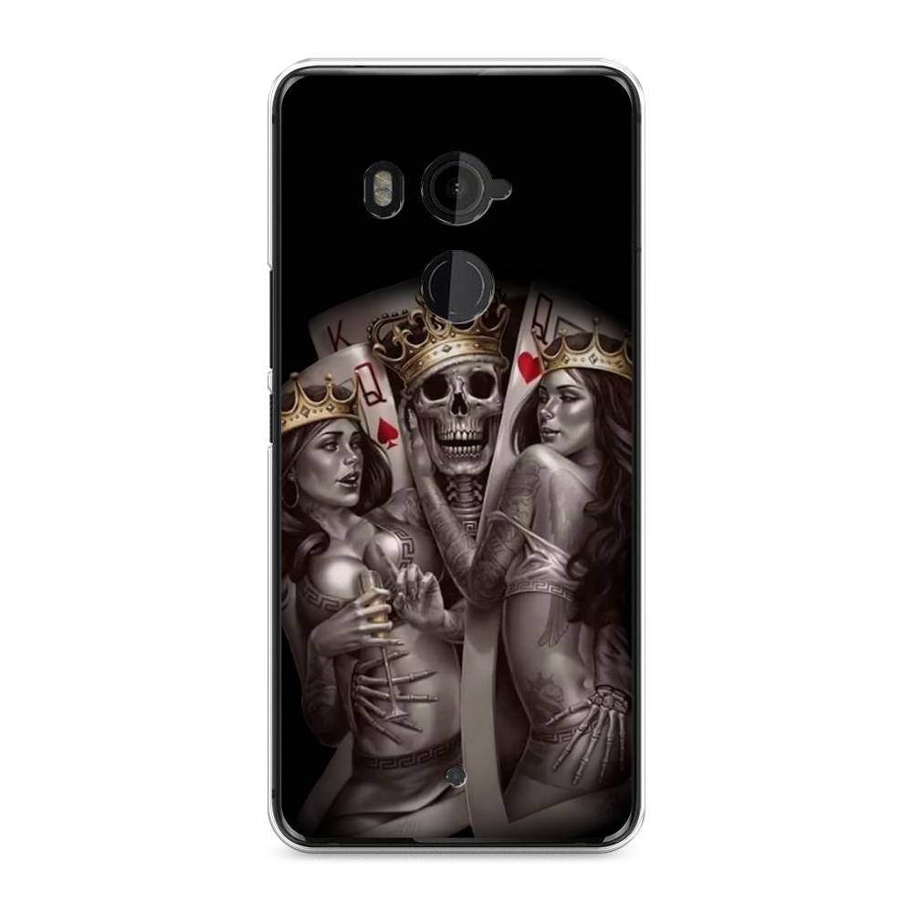 

Чехол на HTC U11 Plus "Карты король и королевы", Серый;желтый, 102150-6