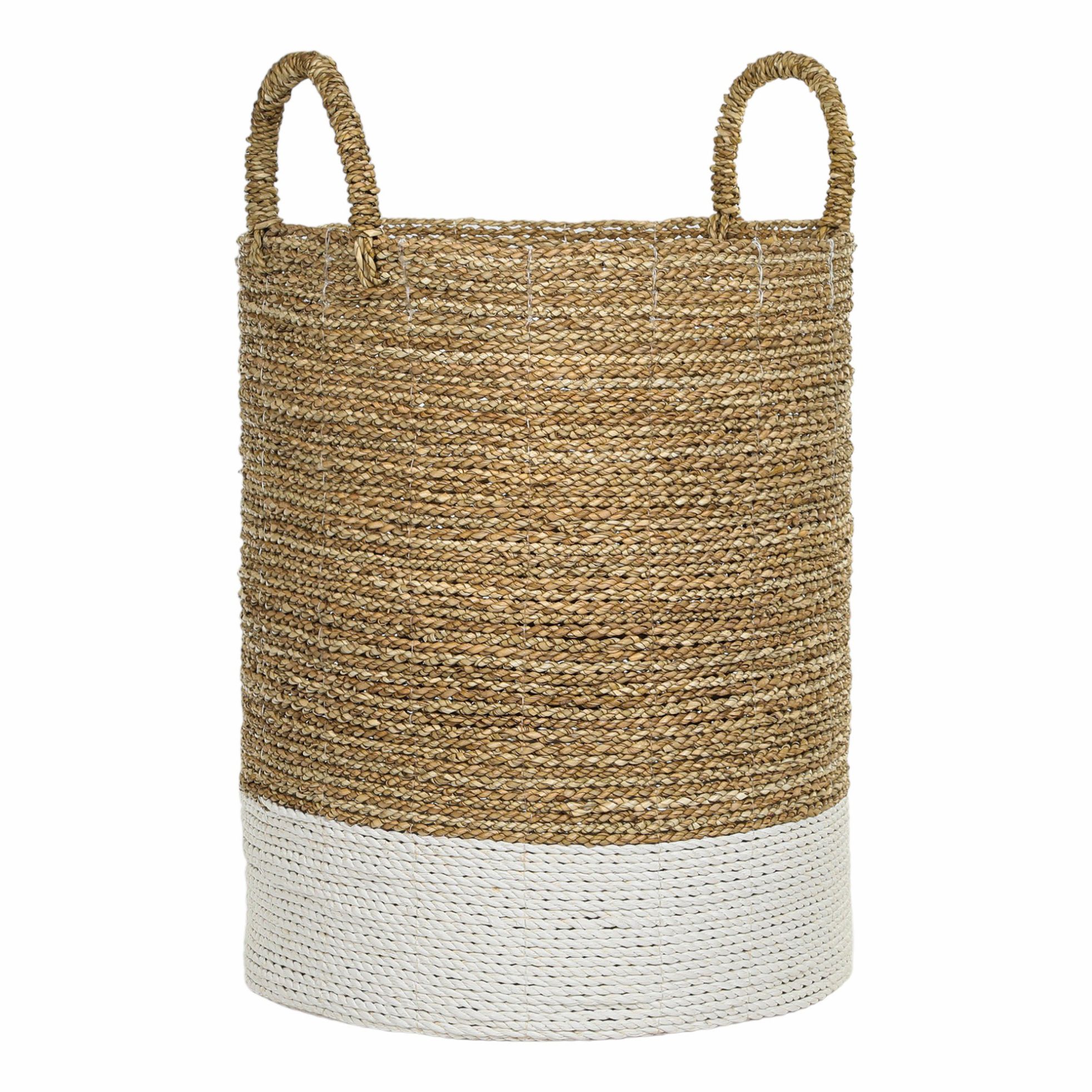 

Корзина Rattan Grand Deco Handle Seagrass 36 х 47 см коричнево-белая