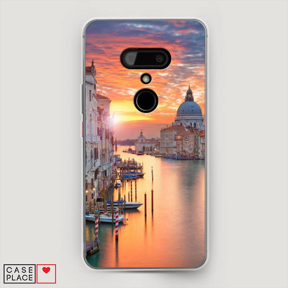 

Чехол на HTC U12 "Восход 11", Розовый;оранжевый, 102050-2
