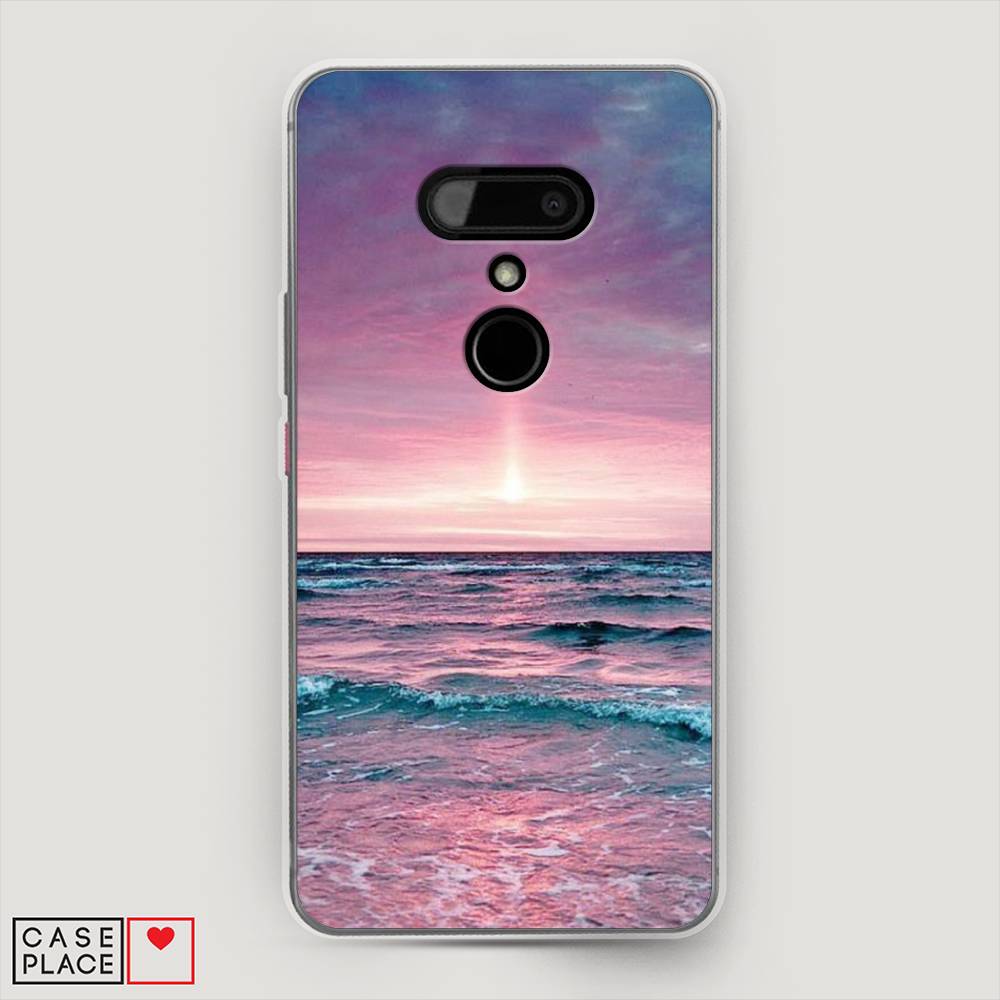 

Чехол на HTC U12 "Восход 3", Розовый;голубой, 102050-2