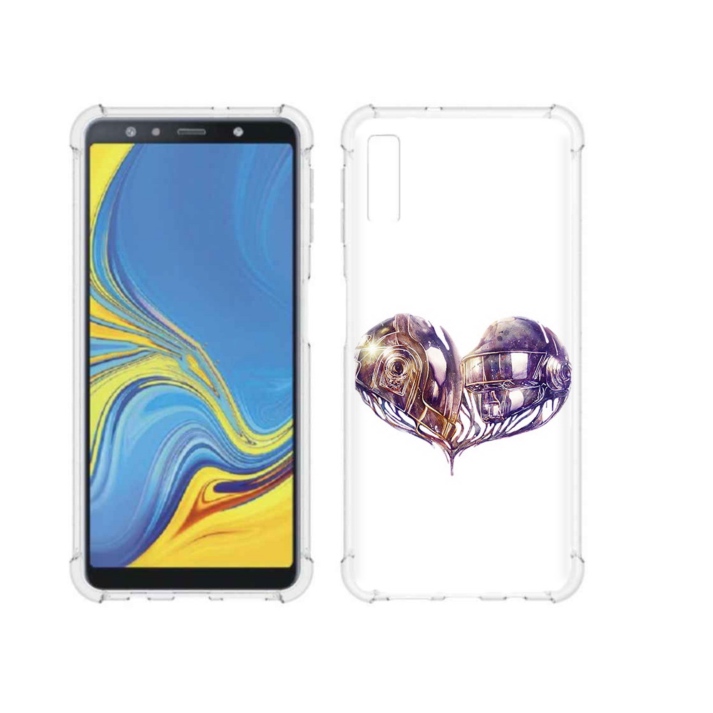 

Чехол MyPads Tocco для Samsung Galaxy A7 (2018) сердце абстракция (PT95255.558.596), Прозрачный, Tocco