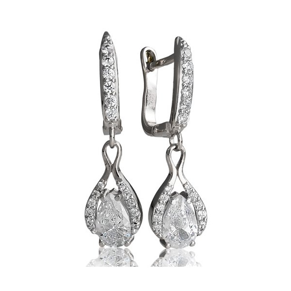 

Серьги подвески из серебра TEO MAORI 83038.1, фианит, 83038.1