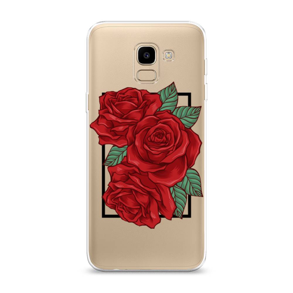 

Чехол на Samsung Galaxy J6 2018 "Три алые розы", Красный, 26150-2