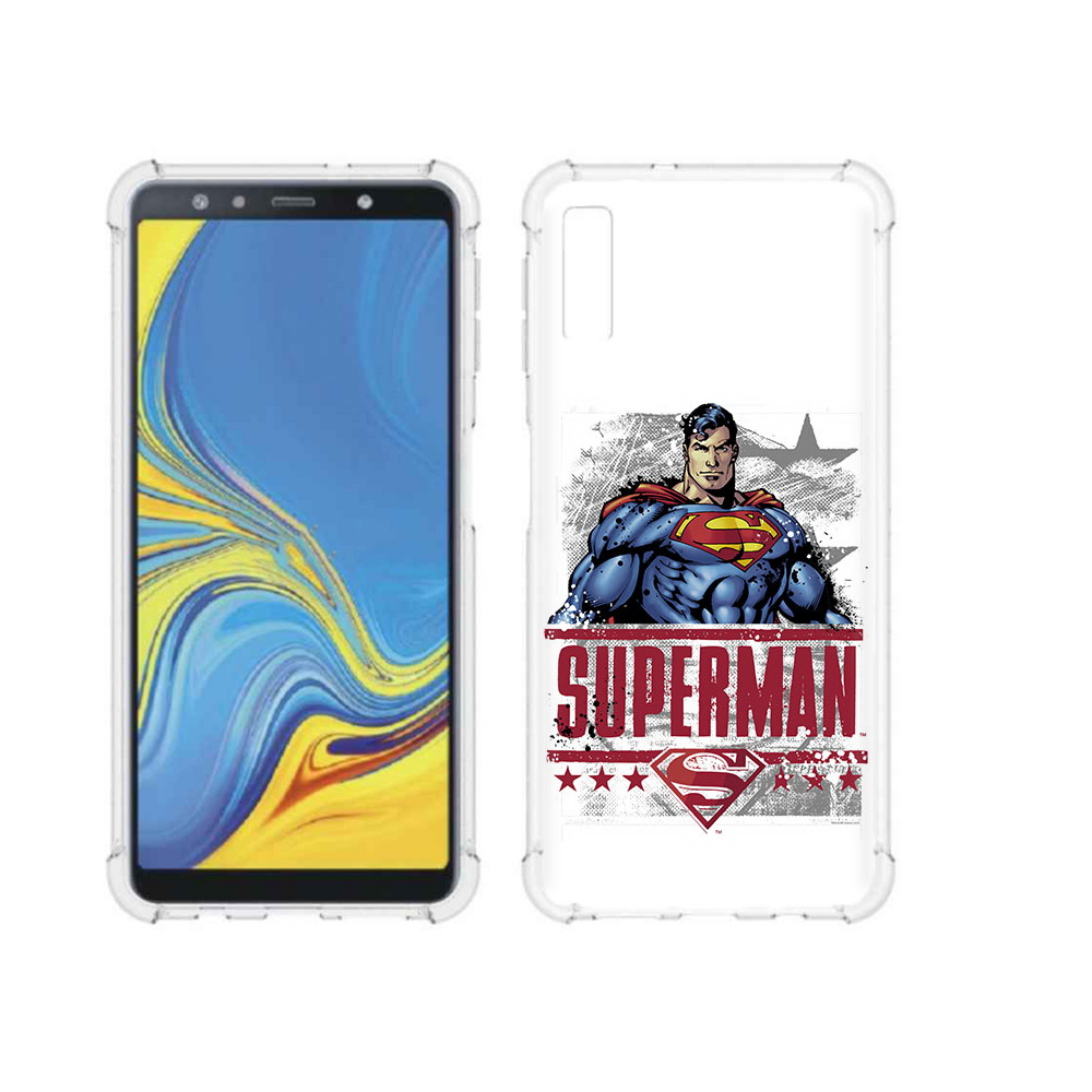 

Чехол MyPads Tocco для Samsung Galaxy A7 (2018) рисунок супермен (PT95255.558.583), Прозрачный, Tocco