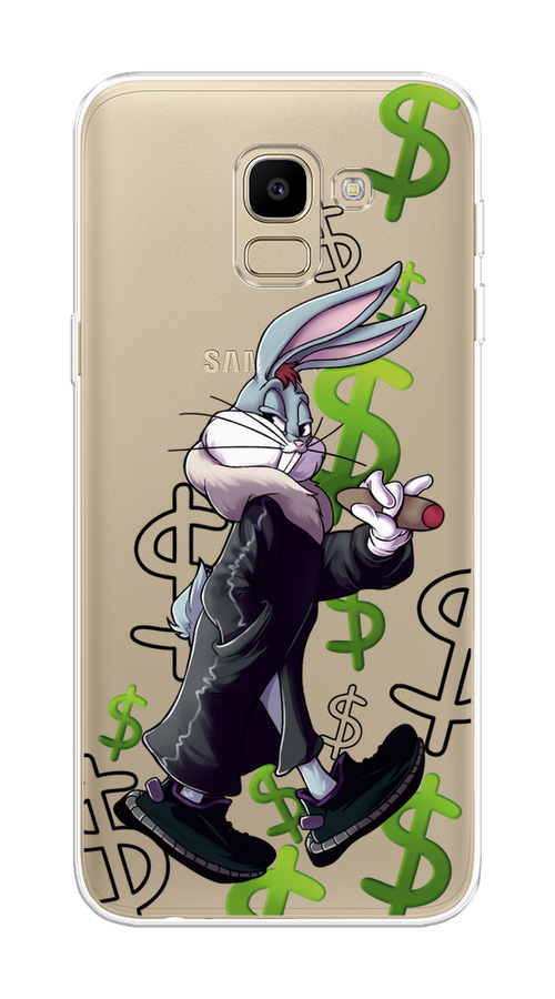 

Чехол на Samsung Galaxy J6 2018 "Rich Bugs Bunny", Зеленый;черный;голубой, 26150-6