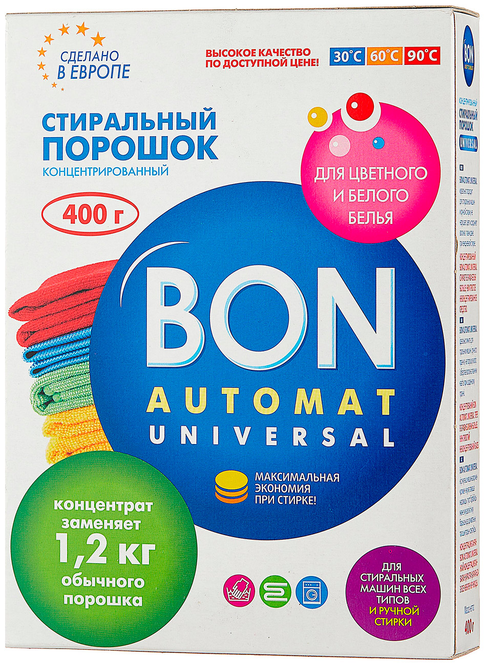 Концентрированный стиральный порошок BON BN-121 Automat Универсал, 400 г