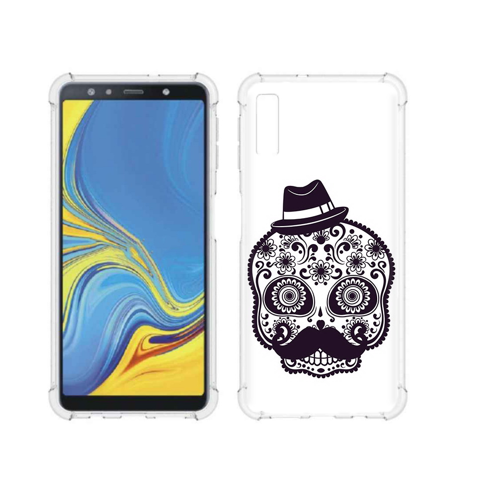 

Чехол MyPads Tocco для Samsung Galaxy A7 (2018) разрисованный скелет (PT95255.558.575), Прозрачный, Tocco