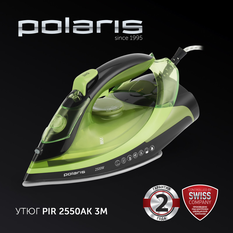 

Утюг Polaris PIR 2550AK 3m зеленый, PIR 2550AK 3m