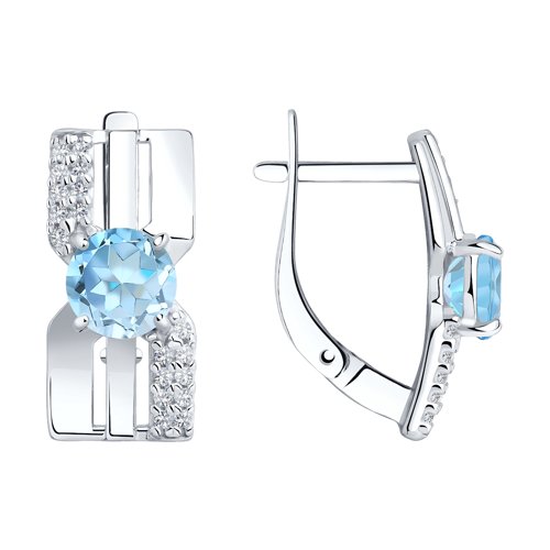 

Серьги из серебра TEO MAORI 894-320-00794-1, топаз/фианит, 894-320-00794-1