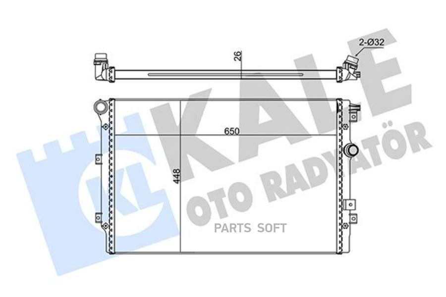 

346060 Радиатор Системы Охлаждения Vw Tiguan 1.4-2.0 Tsi KALE 346060