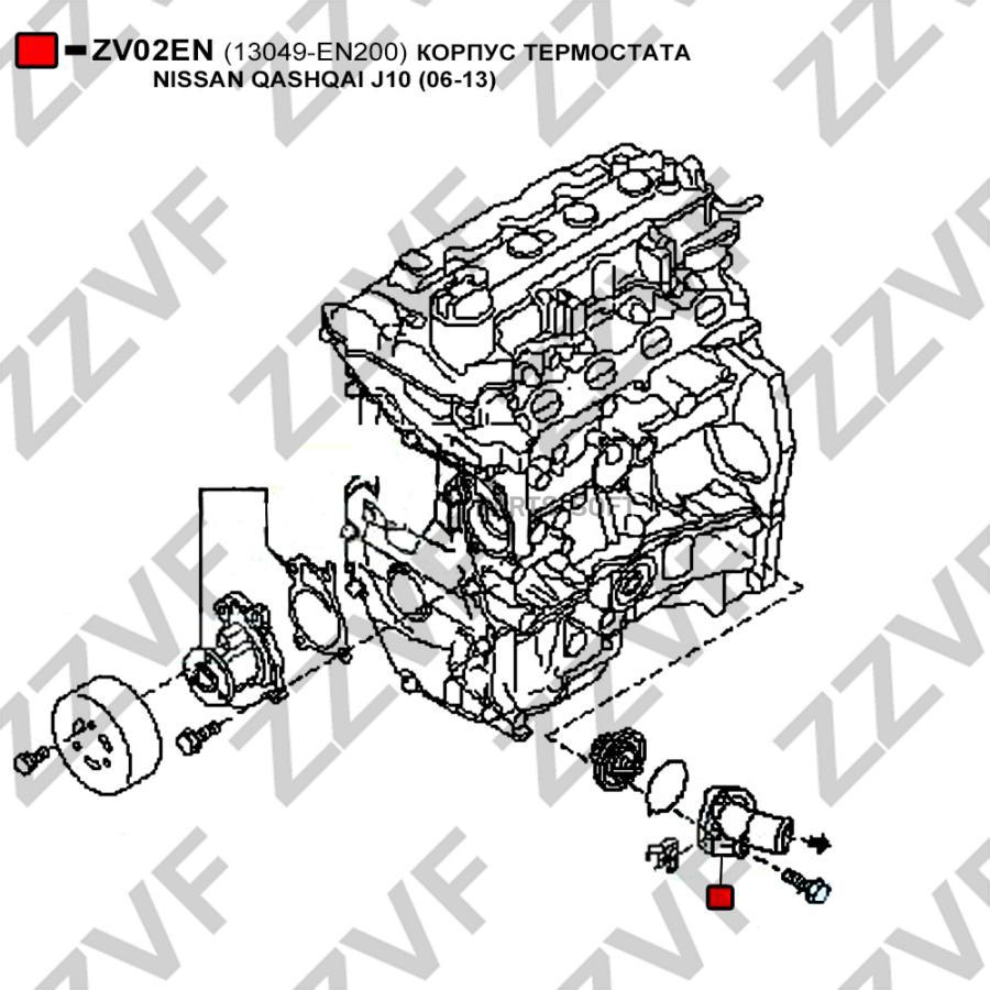 Корпус Термостата Nissan Qashqai J10 06-13 ZZVF ZV02EN