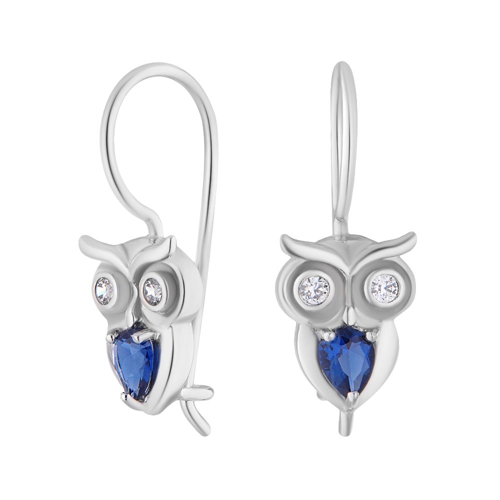 

Серьги из серебра ЮВЕЛИР КАРАТ 2729456/9шс, сапфир искусственный, 2729456/9шс