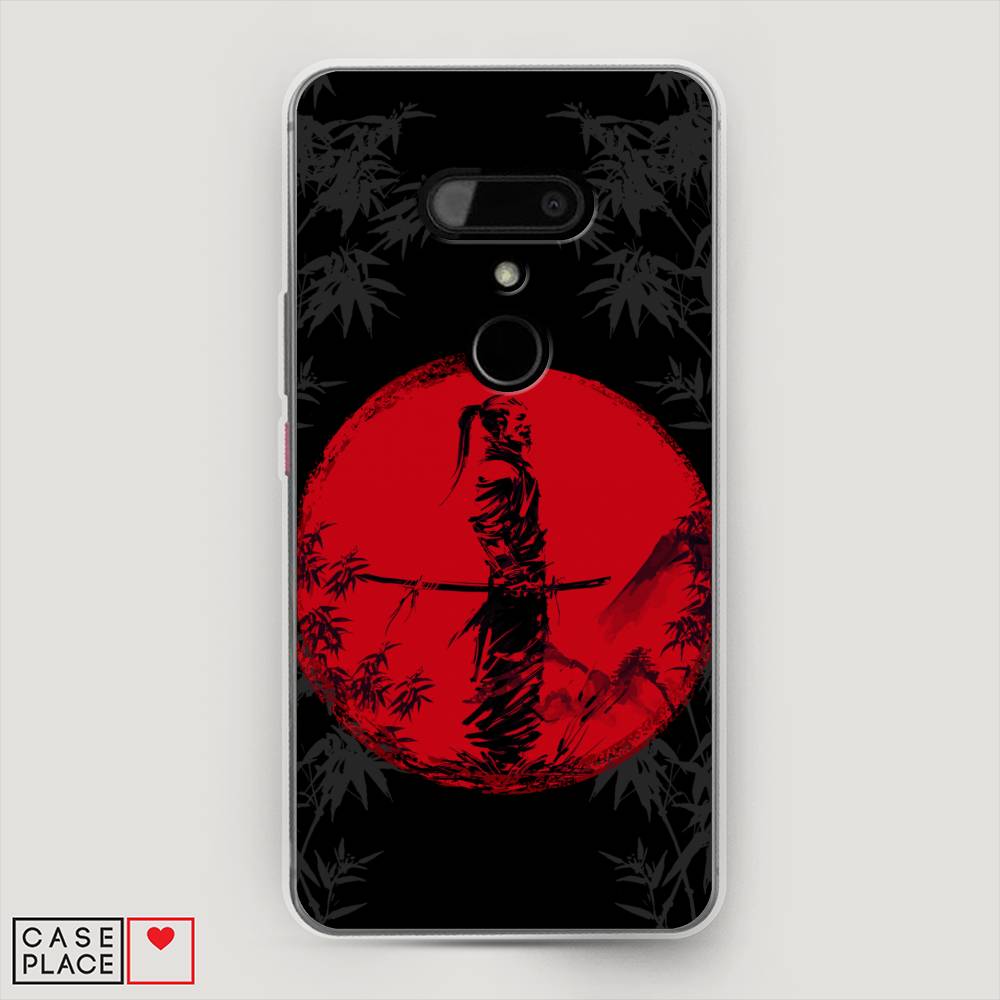 

Чехол на HTC U12 "Самурай на красном фоне", Черный;красный;серый, 102050-4