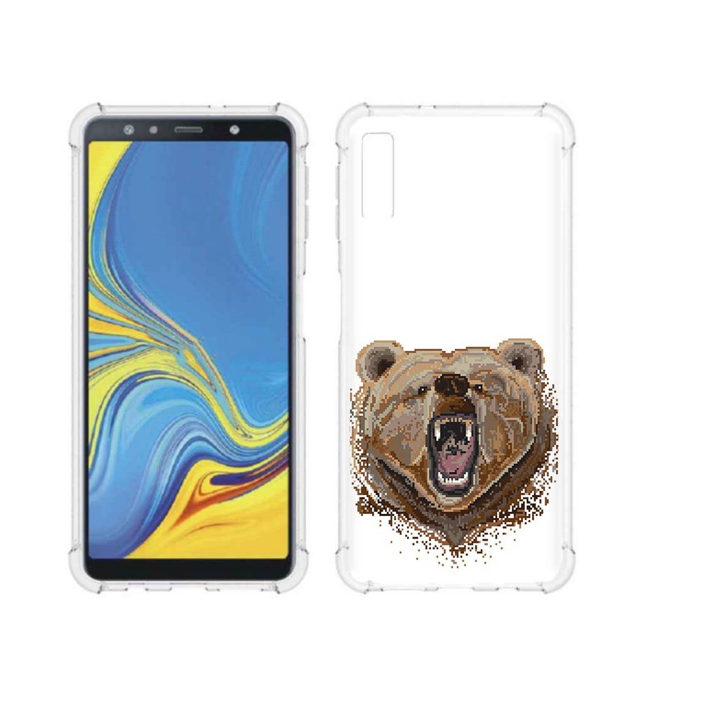 

Чехол MyPads Tocco для Samsung Galaxy A7 (2018) пиксельный медведь (PT95255.558.539), Прозрачный, Tocco