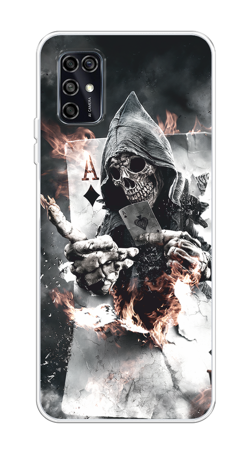 

Чехол на ZTE Blade V2020 Smart "Карты черепа в капюшоне", Белый;серый, 133850-1