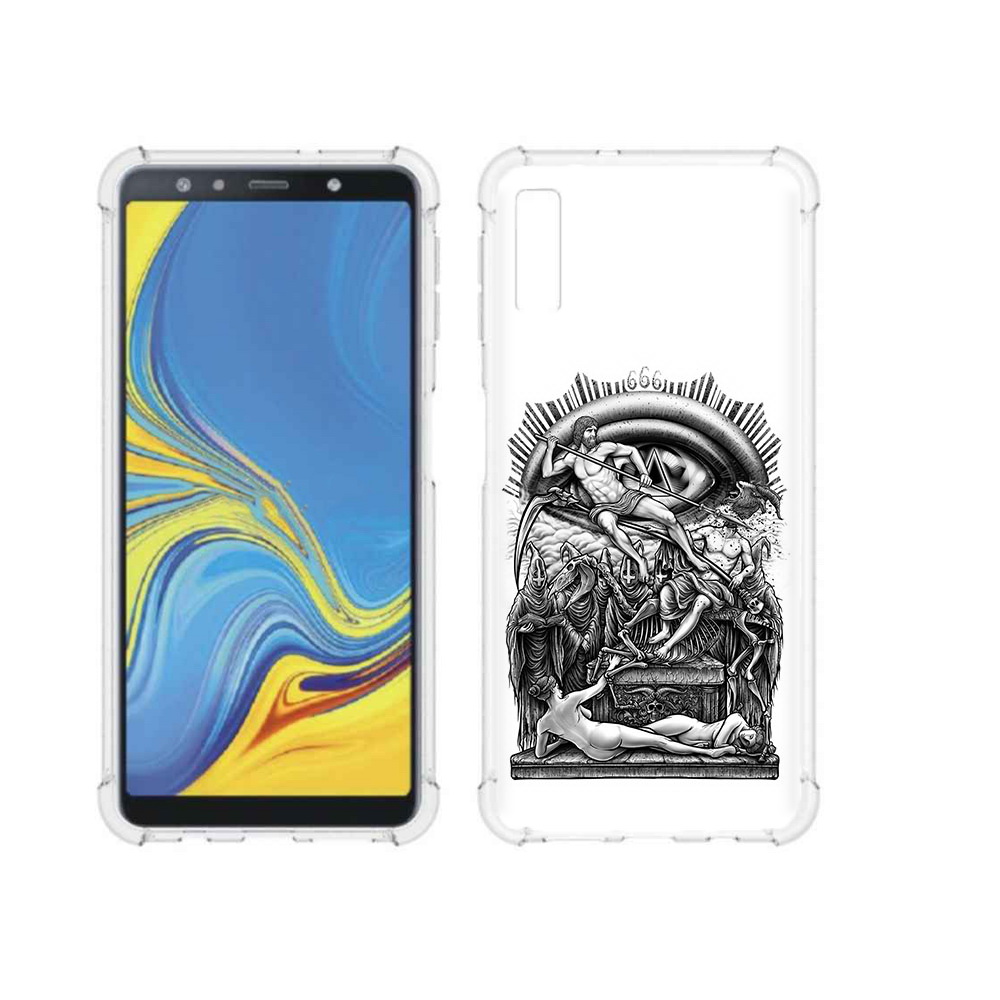 

Чехол MyPads Tocco для Samsung Galaxy A7 (2018) оракул черно белый (PT95255.558.528), Прозрачный, Tocco