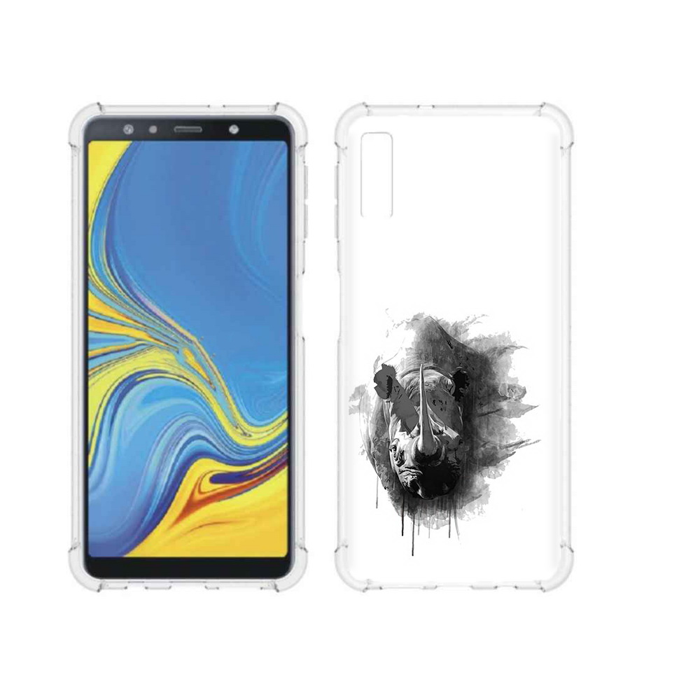 

Чехол MyPads Tocco для Samsung Galaxy A7 (2018) носорог (PT95255.558.523), Прозрачный, Tocco