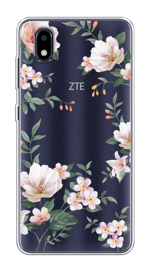

Чехол на ZTE Blade A3 (2020) "Beautiful white flowers", Бежевый;зеленый, 133650-1