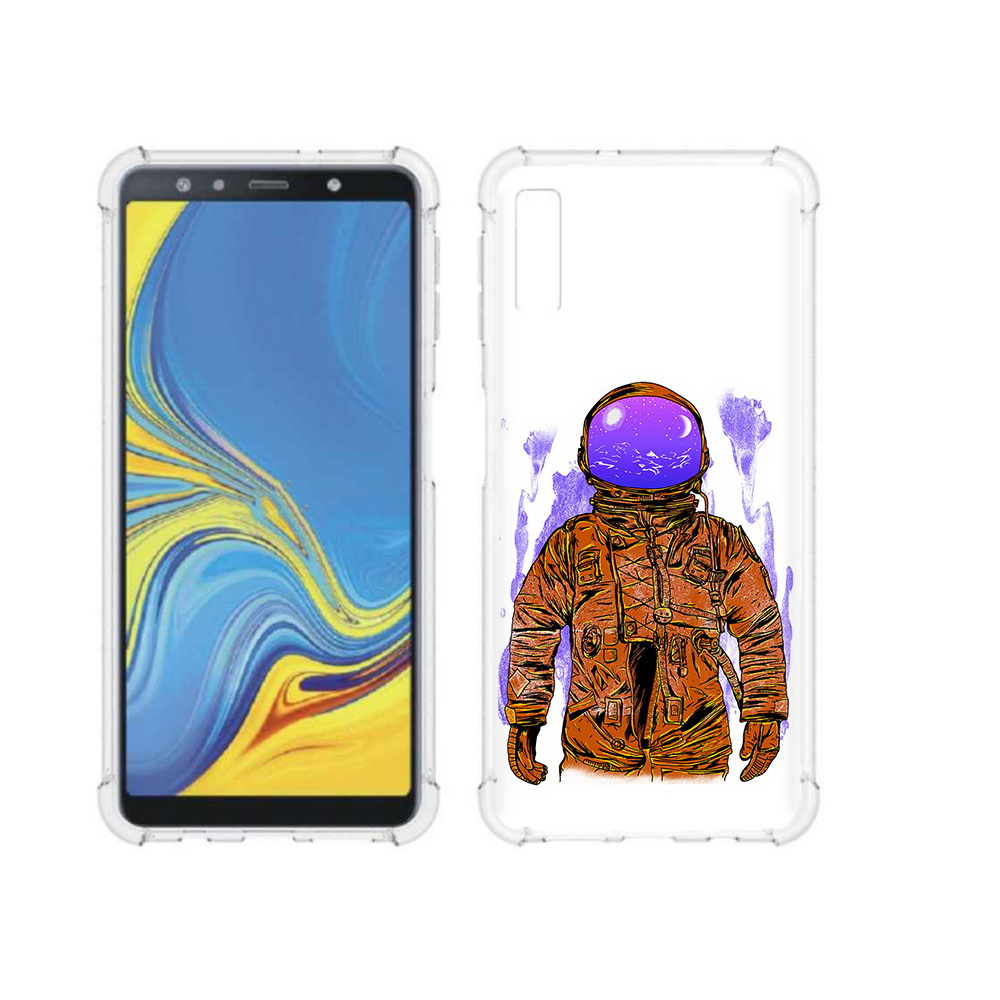 

Чехол MyPads Tocco для Samsung Galaxy A7 (2018) нарисованный мужчина в скафандре, Прозрачный, Tocco