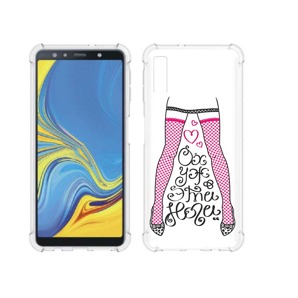 Чехол MyPads Tocco для Samsung Galaxy A7 (2018) нарисованные ноги в чулках
