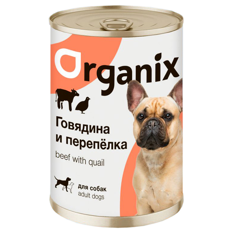 Консервы для собак Organix, говядина и перепелка, 410г