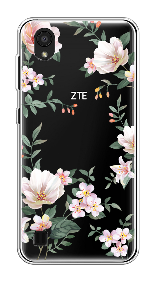 

Чехол на ZTE Blade A5 (2019) "Beautiful white flowers", Бежевый;зеленый, 133050-1