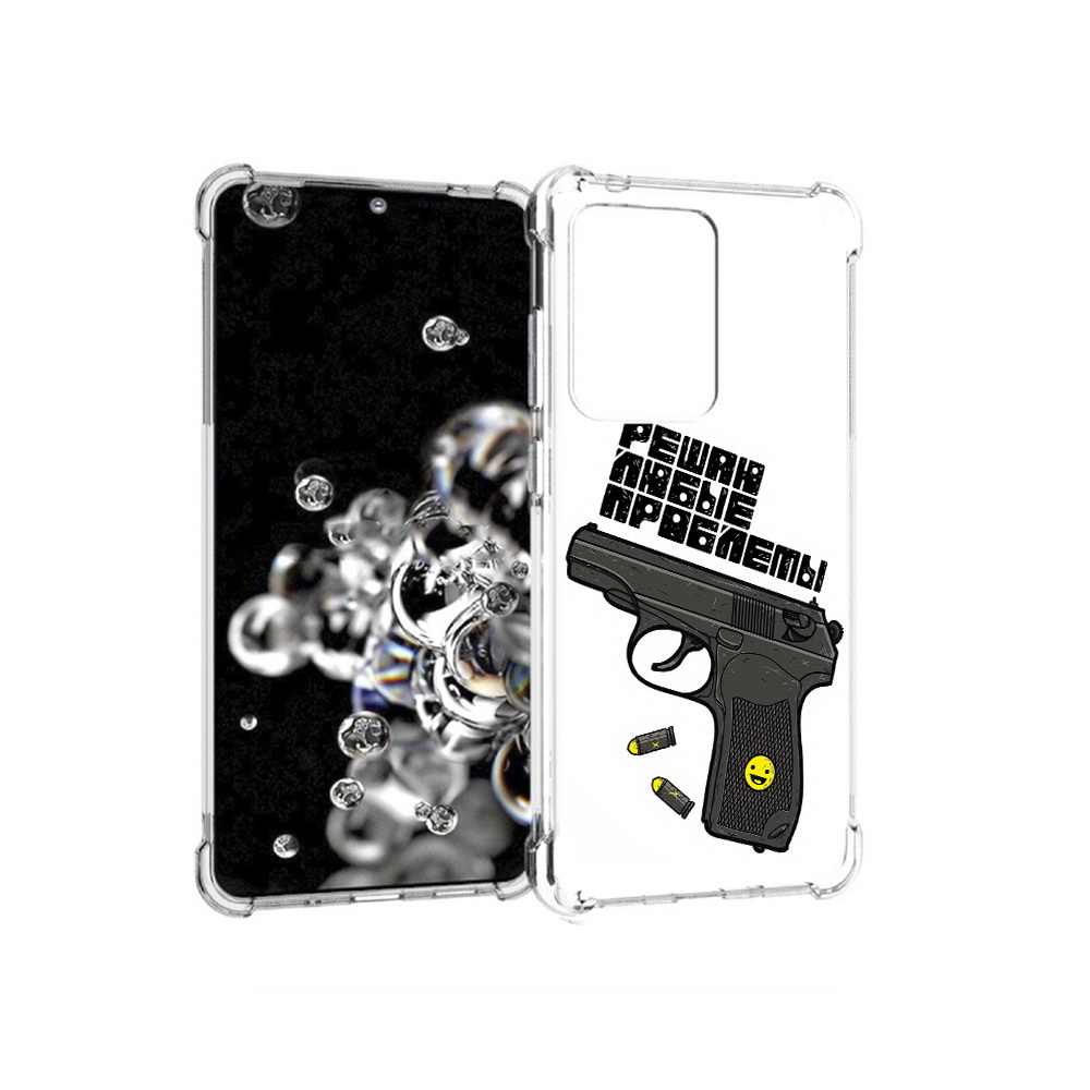 

Чехол MyPads Tocco для Samsung Galaxy S20 Ultra пистолет против проблем (PT144384.494.542), Прозрачный, Tocco