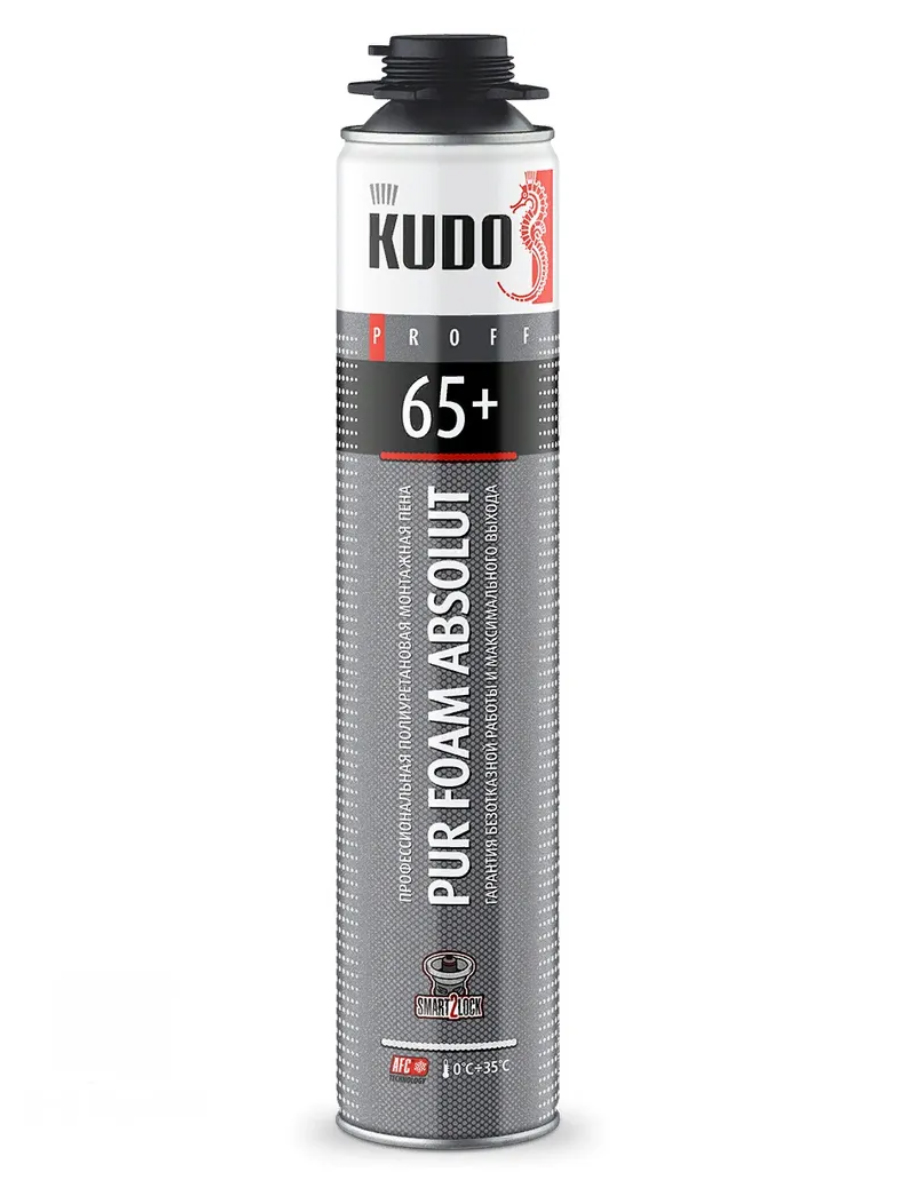 Монтажная пена KUDO, полиуретановая, профессиональная, под пистолет, до 65л, 1000 мл, 3 шт