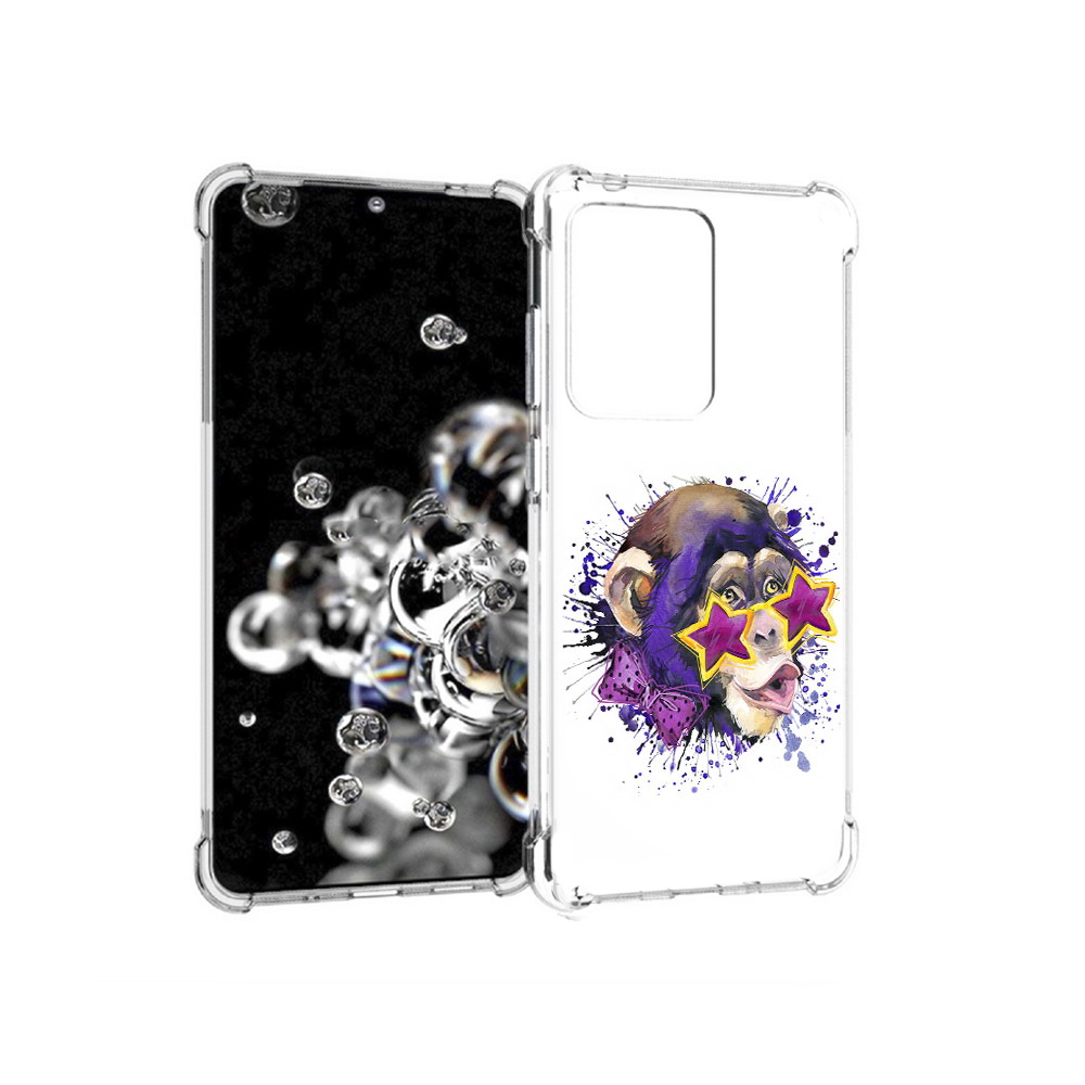 

Чехол MyPads Tocco для Samsung Galaxy S20 Ultra обезьяна в очках (PT144384.494.524), Прозрачный, Tocco