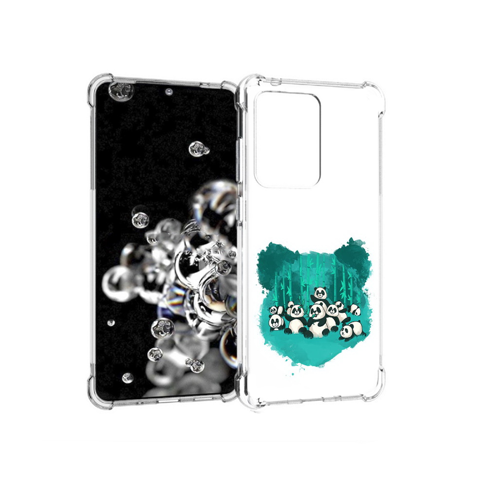 

Чехол MyPads Tocco для Samsung Galaxy S20 Ultra нарисованные панды (PT144384.494.508), Прозрачный, Tocco