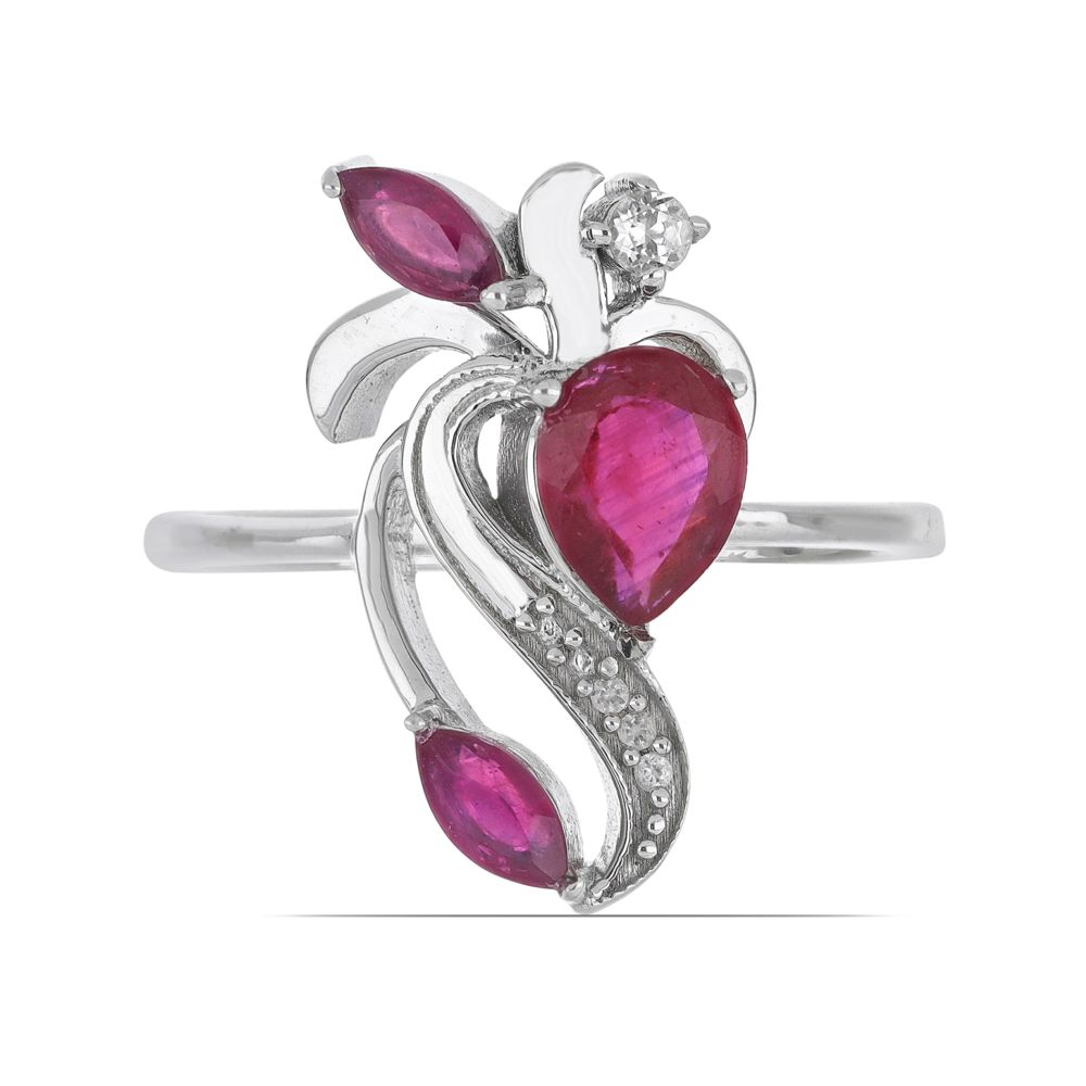 Кольцо из серебра р.16 Ювелирия T39655, рубин/топаз