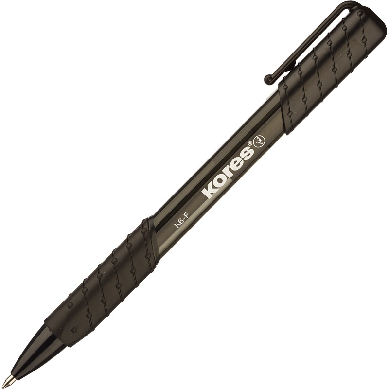 Ручка шариковая автоматическая Kores черная (толщина линии 0.5 мм), 369797