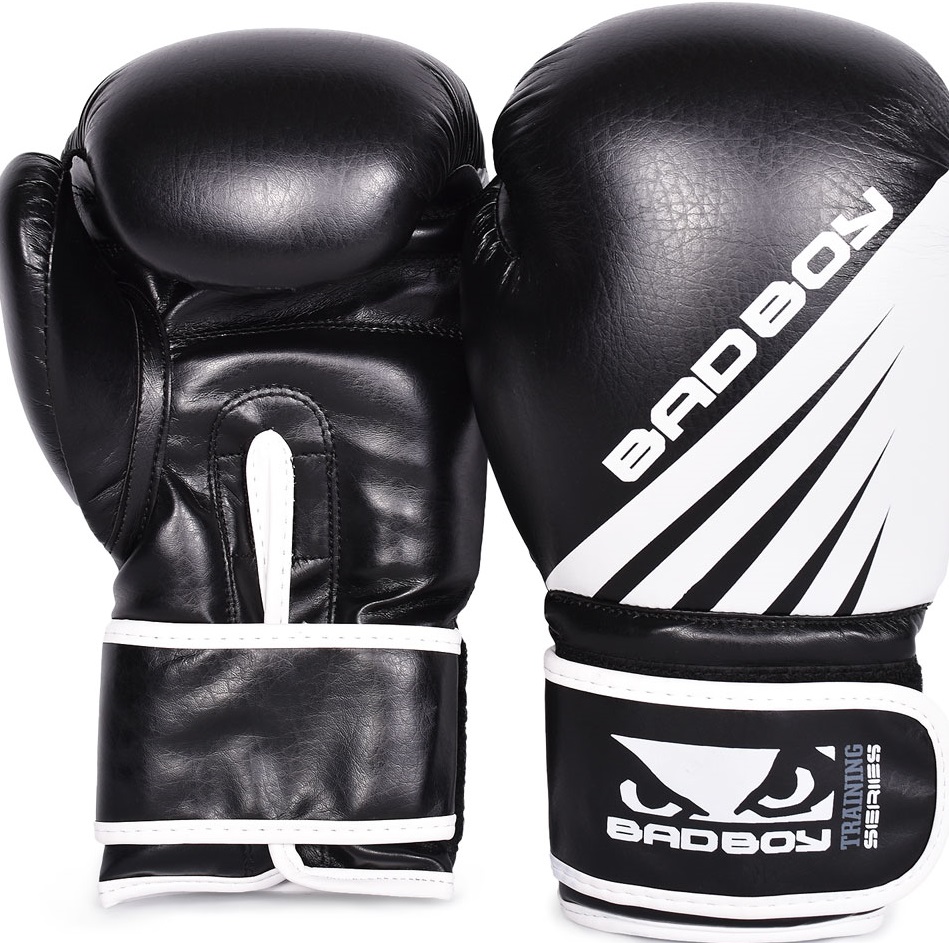 фото Боксерские перчатки bad boy training series impact boxing gloves - black/white 8 унций