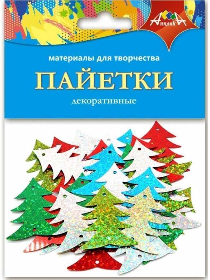 

Материал декоративный Апплика Пайетки. Елочки, разные виды С3572-03, Разноцветный