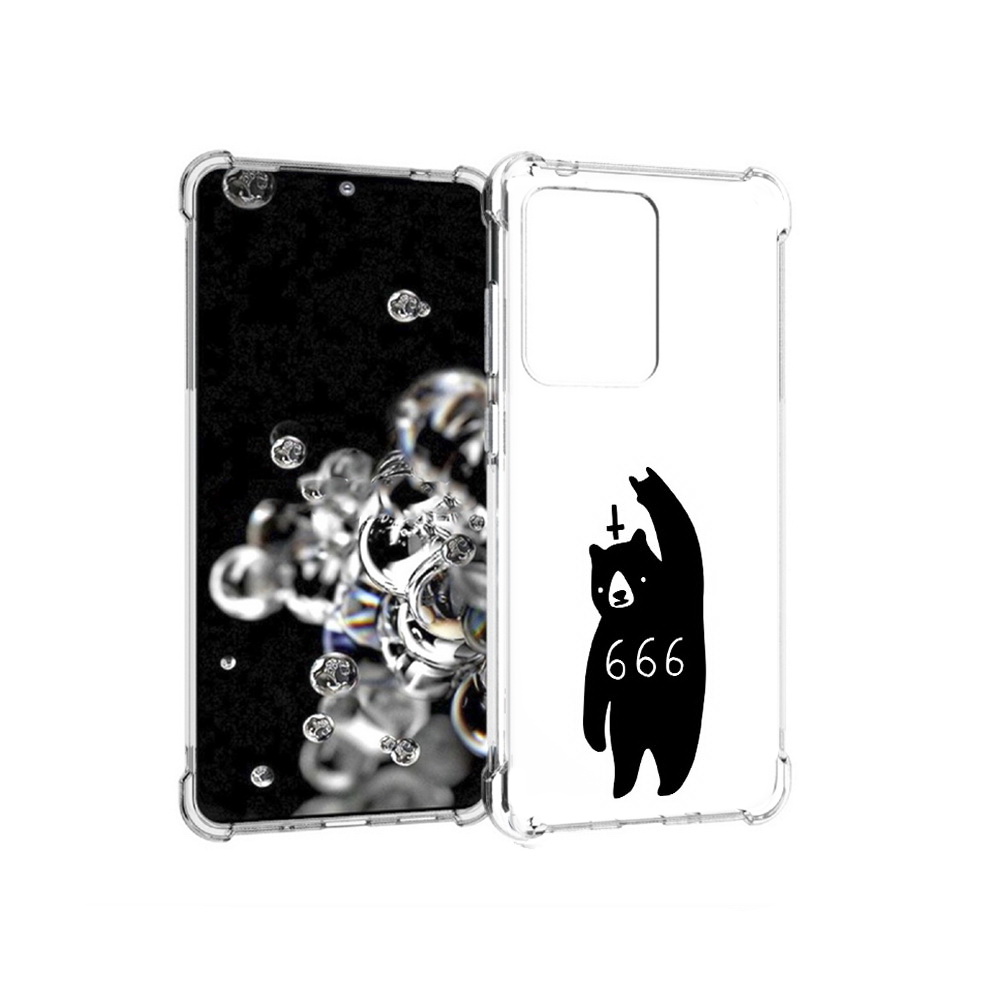 

Чехол MyPads Tocco для Samsung Galaxy S20 Ultra медведь 666 (PT144384.494.462), Прозрачный, Tocco