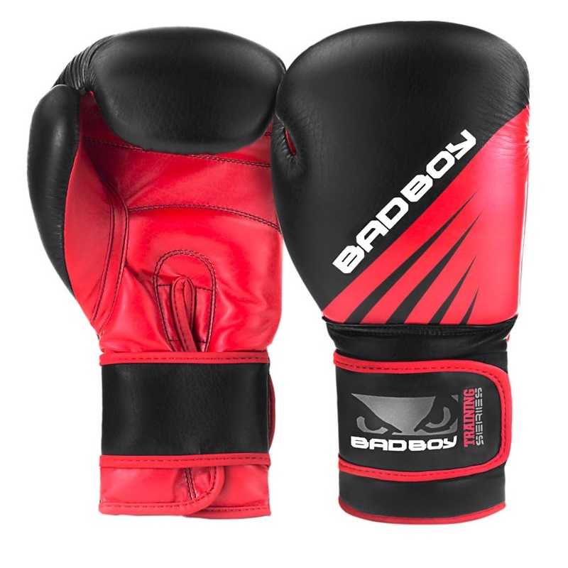 Боксерские перчатки Bad Boy Training Series Impact Boxing Gloves - Black/Red 16 унций