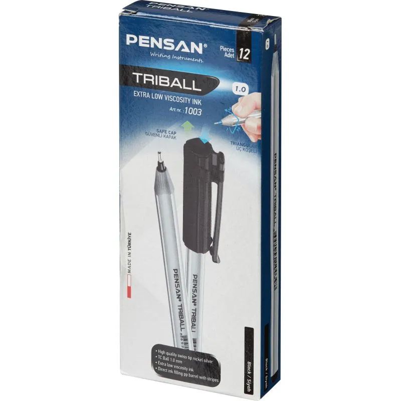 Ручка шариковая Pensan Triball черная (толщина линии 1.0 мм), 384832
