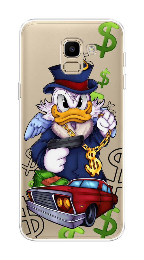 

Чехол на Samsung Galaxy J6 2018 "Scrooge McDuck with a Gold Chain", Красный;синий;белый, 26150-6