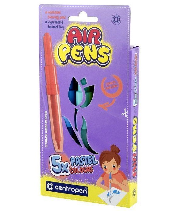 фото Набор фломастеров воздушных 5 цветов centropen air pens pastel colours