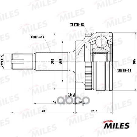 фото Шрус miles ga20642 toyota yaris verso 1.3-1.5 99-05 miles арт. ga20642