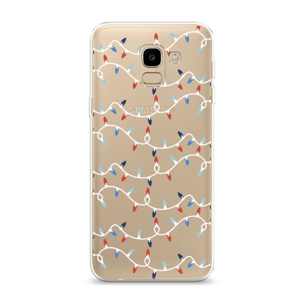 

Чехол на Samsung Galaxy J6 2018 "Разноцветная гирлянда", Белый;красный;синий, 26150-5