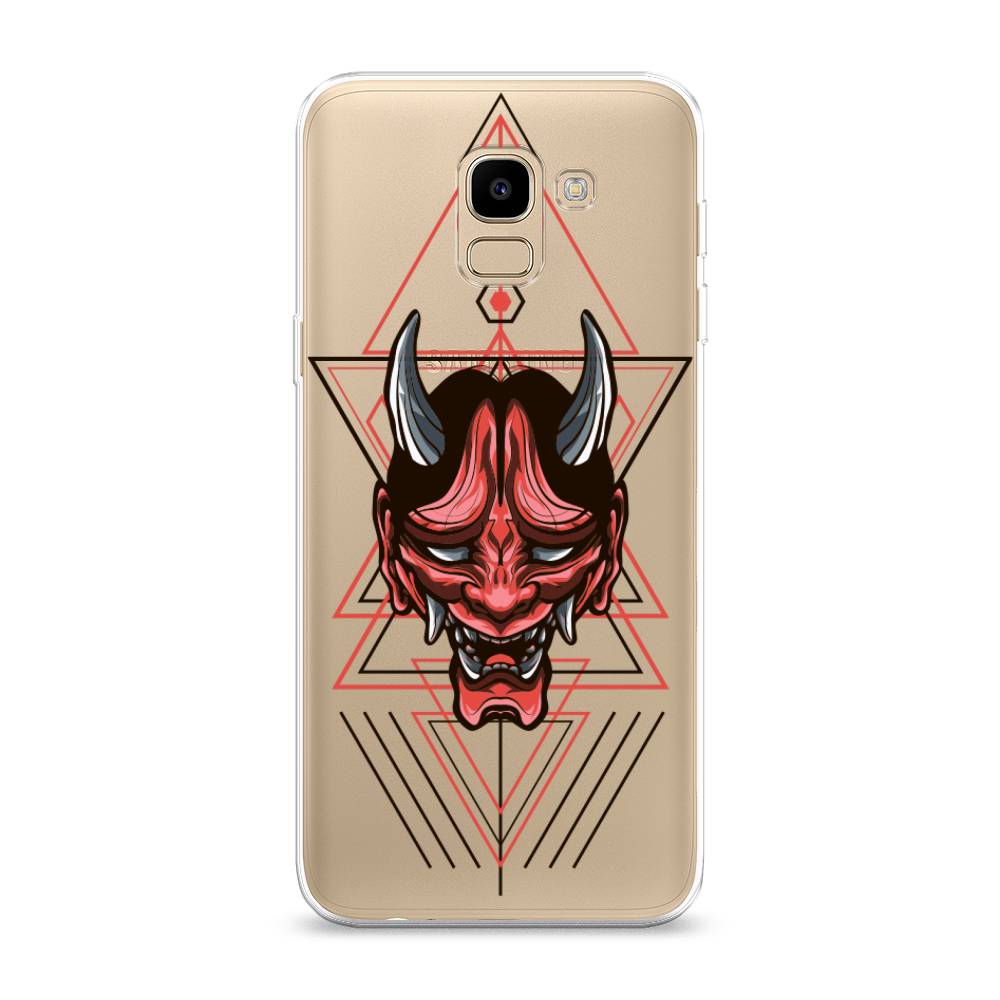 

Чехол на Samsung Galaxy J6 2018 "Hanya Oni mask", Серый;красный;черный, 26150-4